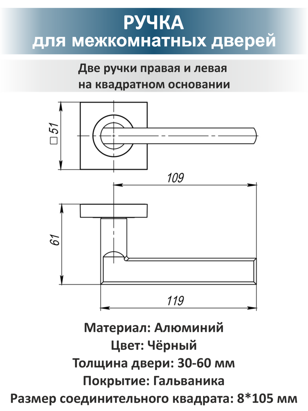 Готовый комплект фурнитуры для межкомнатных дверей POLO