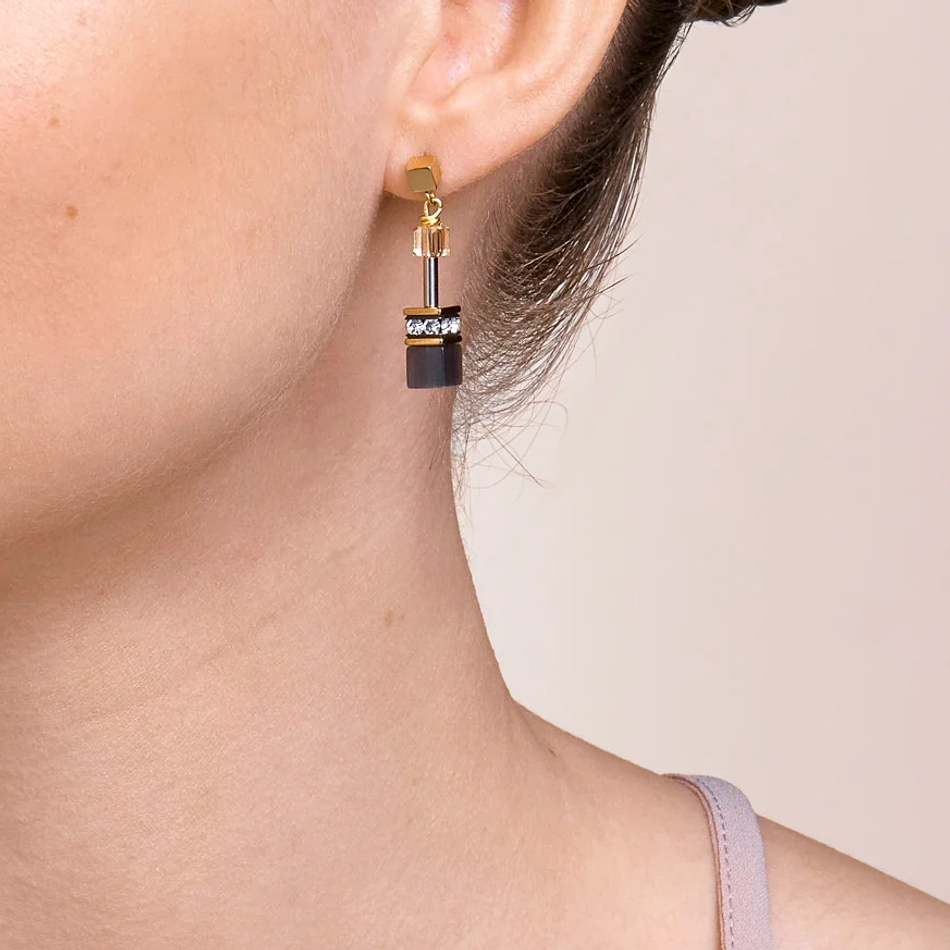 Серьги Coeur de Lion Grey-Gold 2839/21-1216
