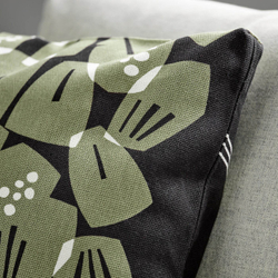 IKEA UNDERBLOMMA  (ИКЕА УНДЕРБЛОММА)  -  Наволочка, черный/серый, 50x50 см