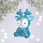 Ёлочная игрушка «Весёлый оленёнок» 8*5.5*11.5 см, Голубой