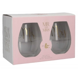Kitchen Craft Набор из 2 бокалов для вина Mr & Mrs 590 мл