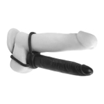 Анальный страпон Двойное проникновение Double Trouble (Цвет: черный)