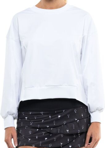 Женская теннисная куртка Lucky in Love Core Ruche Back L/S Women - white