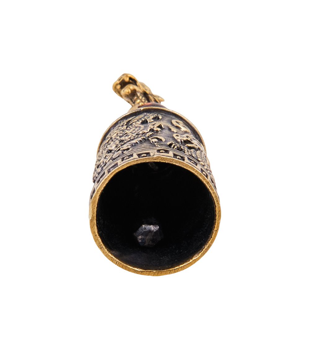 AM-3774 Колокольчик «Дракон Китай» (латунь, янтарь)