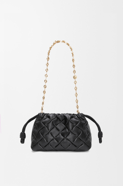 Loewe Сумка-мини Flamenco из жатой телячьей кожи наппа, черный