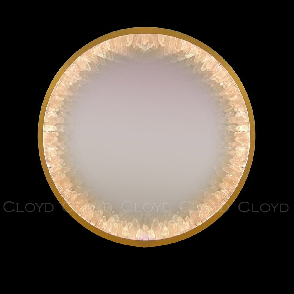 Зеркало Cloyd EDEL-B Mirror / Ø80 см - кварц - латунь (арт.50187)
