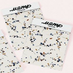 Ткань сатин веточки эвкалипта