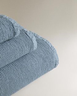 ZARA HOME ПОЛОТЕНЦЕ ВАФЕЛЬНОЕ, СИНИЙ