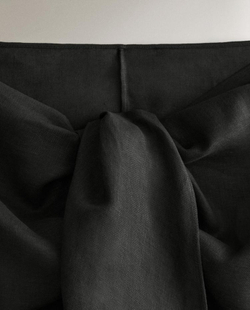 ZARA HOME КОРОТКОЕ ЛЬНЯНОЕ ПАРЕО, ЧЕРНЫЙ