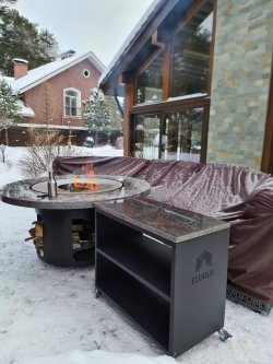 Дровяной гриль-стол Elbrus Grill Гималаи PRO 1000 (диаметр стола 1620 мм)