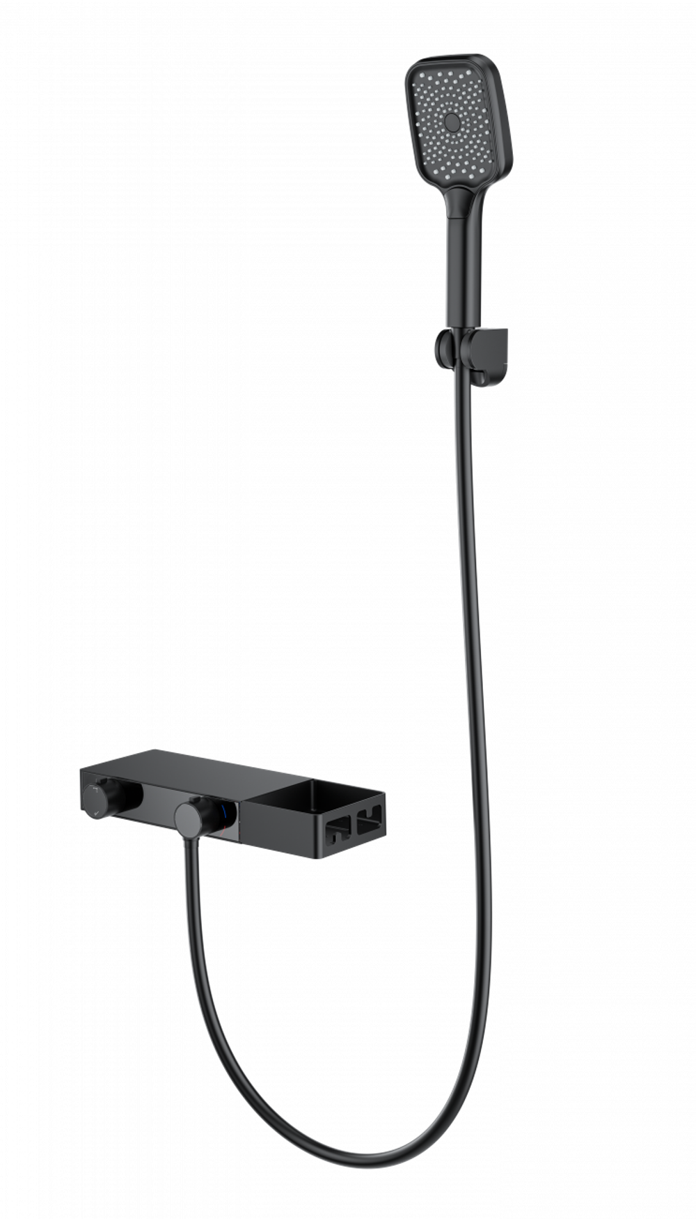 Смеситель для ванны с душем WONZON & WOGHAND Shelf, Черный матовый (WW-B2551-MB)