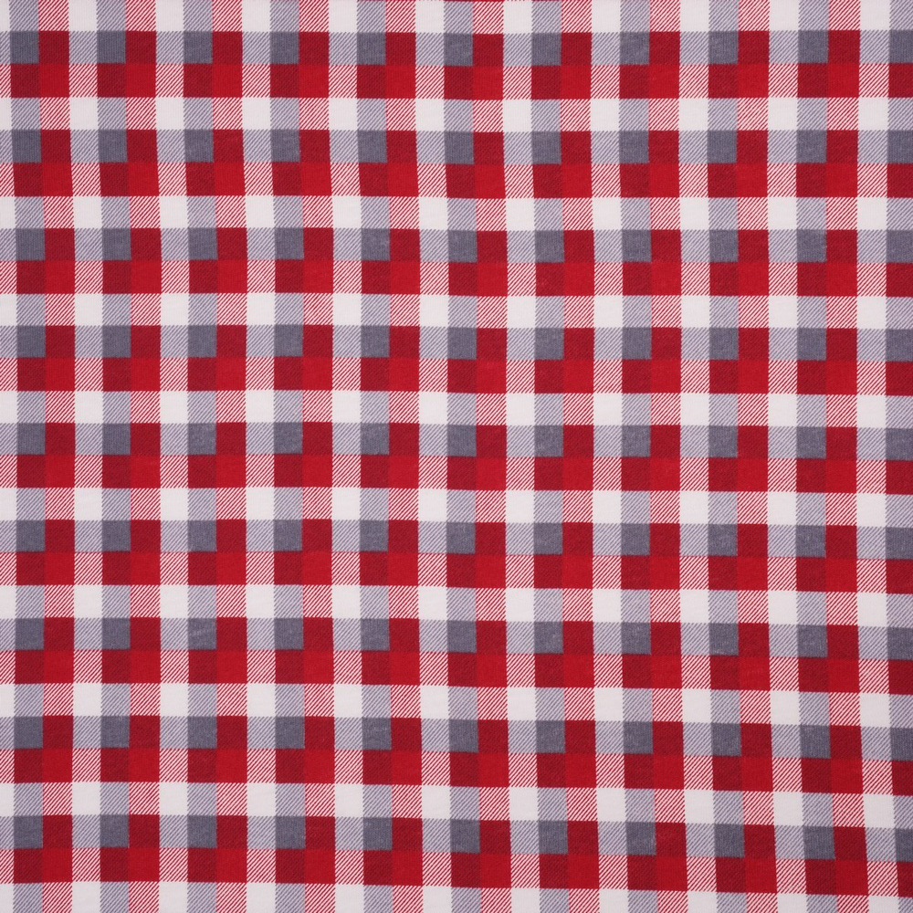 Кулирная гладь с рисунком, 100% хлопок, 180 гр/м2, серый/красный (20730)