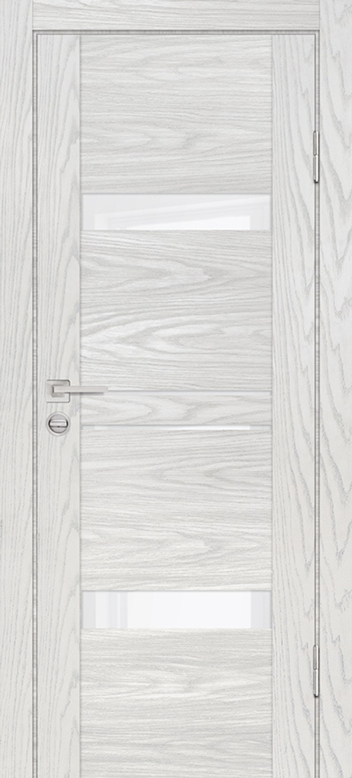 Дверь PSM-12 / Цвет Дуб скай бежевый / белоснежный лакобель / Двери PROFILO PORTE