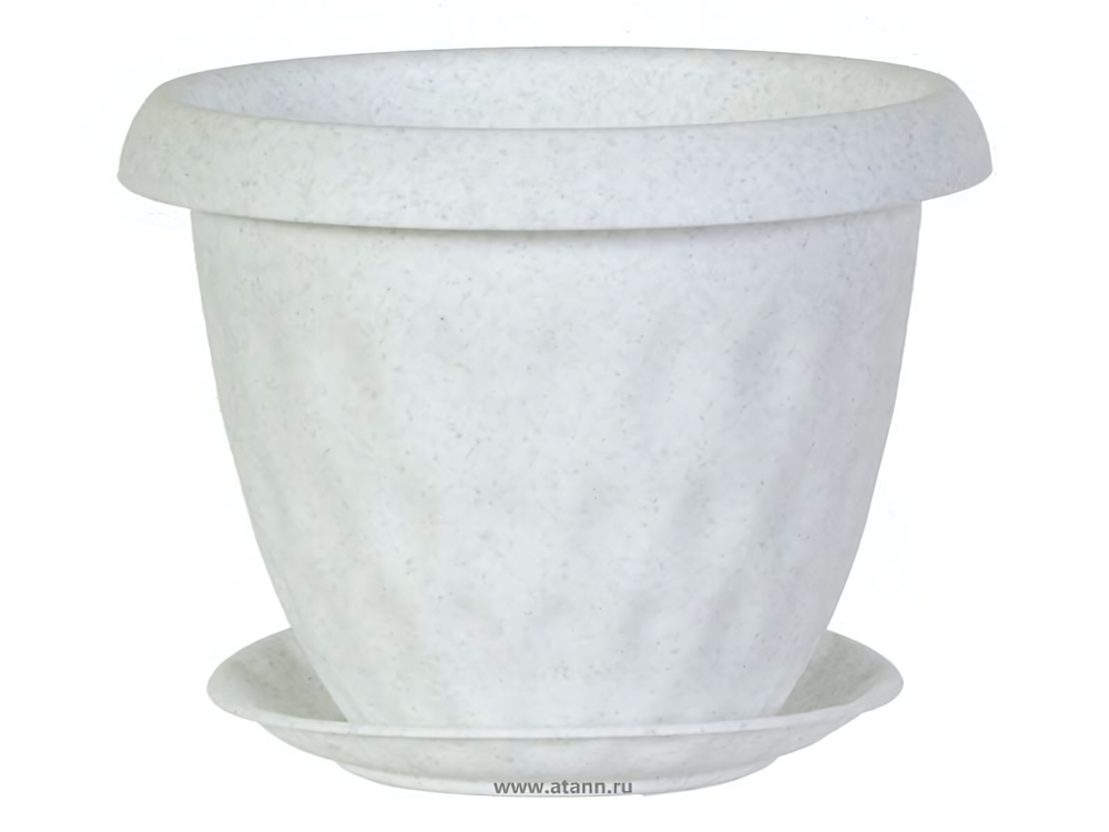 Горшок "Розетта" 0,9л с поддоном мрамор