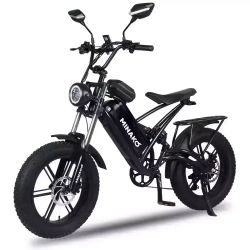 Электровелосипед Minako Fox (литые диски) 23ah (черный,хаки)