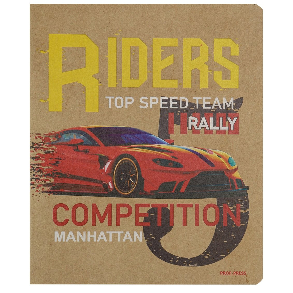 Тетрадь 48л., А5, клетка, Проф-Пресс "Легендарное авто", скрепка, крафт-картон, 5 дизайнов