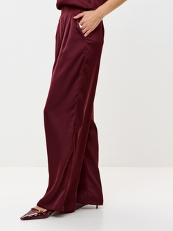 Прямые брюки из атласа с защипами