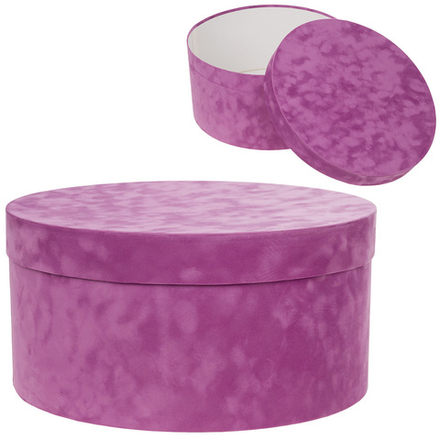 Коробка шляпная (бархат) D40xH20см (Лиловый)
