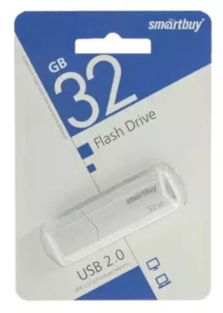 Флешка 32-GB Smartbuy Clue White USB 2.0