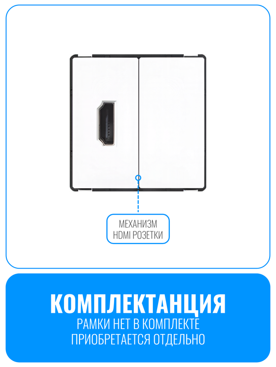 Розетка HDMI Smart Aura серия Classic без рамки