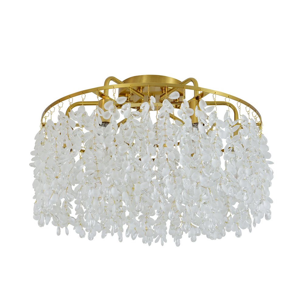 Люстра потолочная 6x40Вт E14, металл/хрусталь, медь/прозрачный/матовый