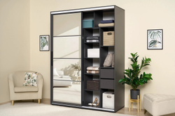 Шкаф-купе Крафт-6 1 ШКК-06 графит 1,6 м