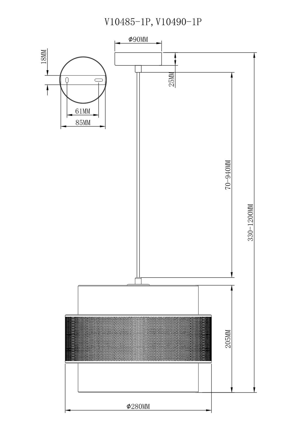Светильник подвесной Moderli V10485-1P Gela
