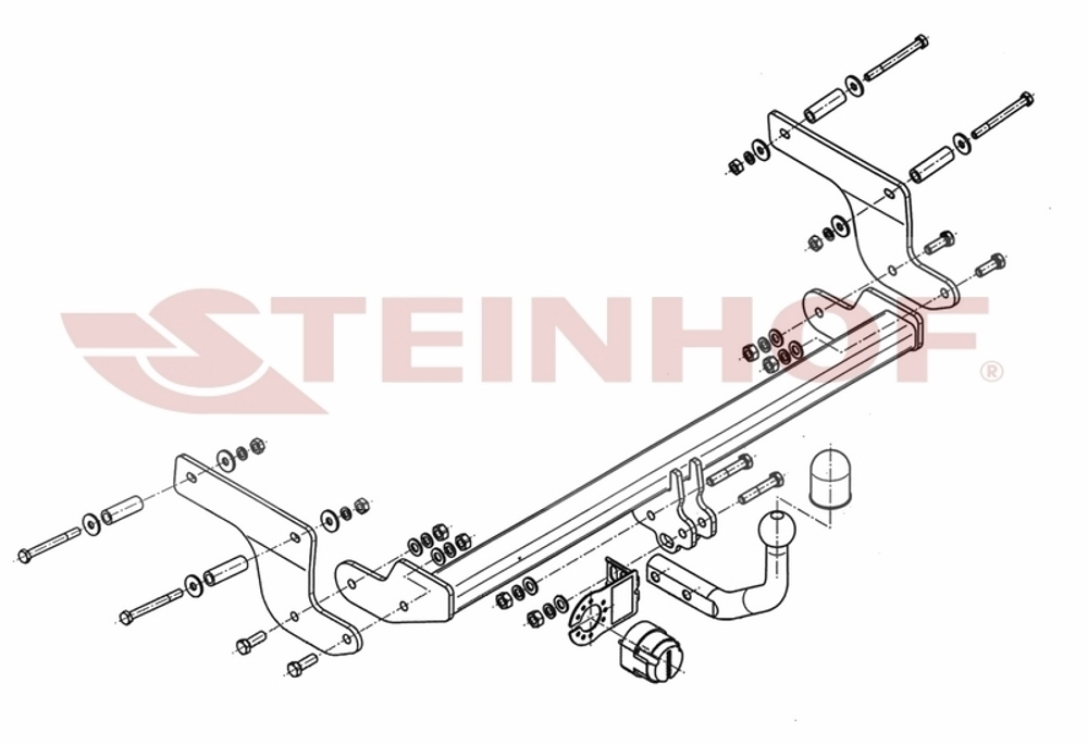 Фаркоп Steinhof R-027 для Renault Clio IV хетчбек 2012-2016, 2016-2019(паспорт и сертификат в комплекте)(без электрики)
