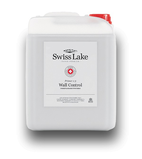ГРУНТОВКА УНИВЕРСАЛЬНАЯ SWISS LAKE PRIMER 1:3 WALL CONTROL АКРИЛОВАЯ 3 л,