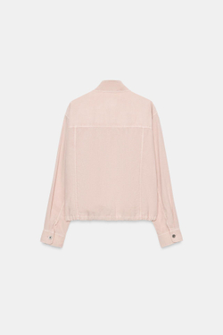 ZARA КУРТКА С КАРМАНАМИ И ЭФФЕКТОМ ПОТЕРТОСТИ, ЦВЕТ РОЗОВОГО ДЕРЕВА