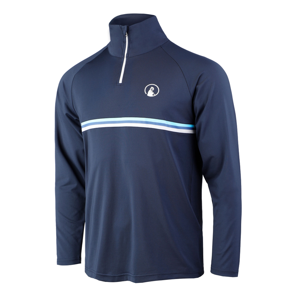 Мужское теннисное поло Quiet Please Ocean Big Serve 1/4 Zip Long Sleeve Men - Blue