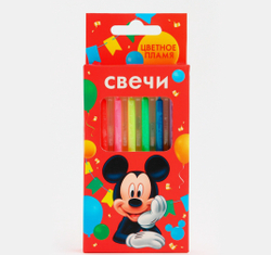 Свечи для торта 6 штук, с цветным пламенем, Микки Маус