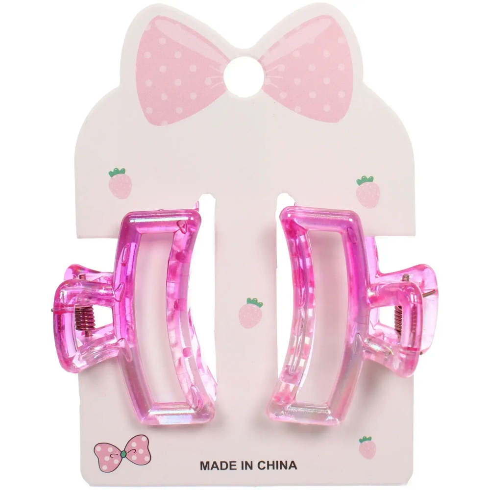 Заколки-крабы для волос 2шт «Мон Ляруш», прямоугольник, микс 6 цветов, 4,5см (Блистер)