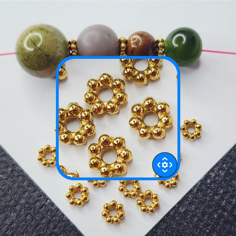 Бусина разделитель, сталь, 2я позолота, проставка, рондель, р-р 4×1.5мм