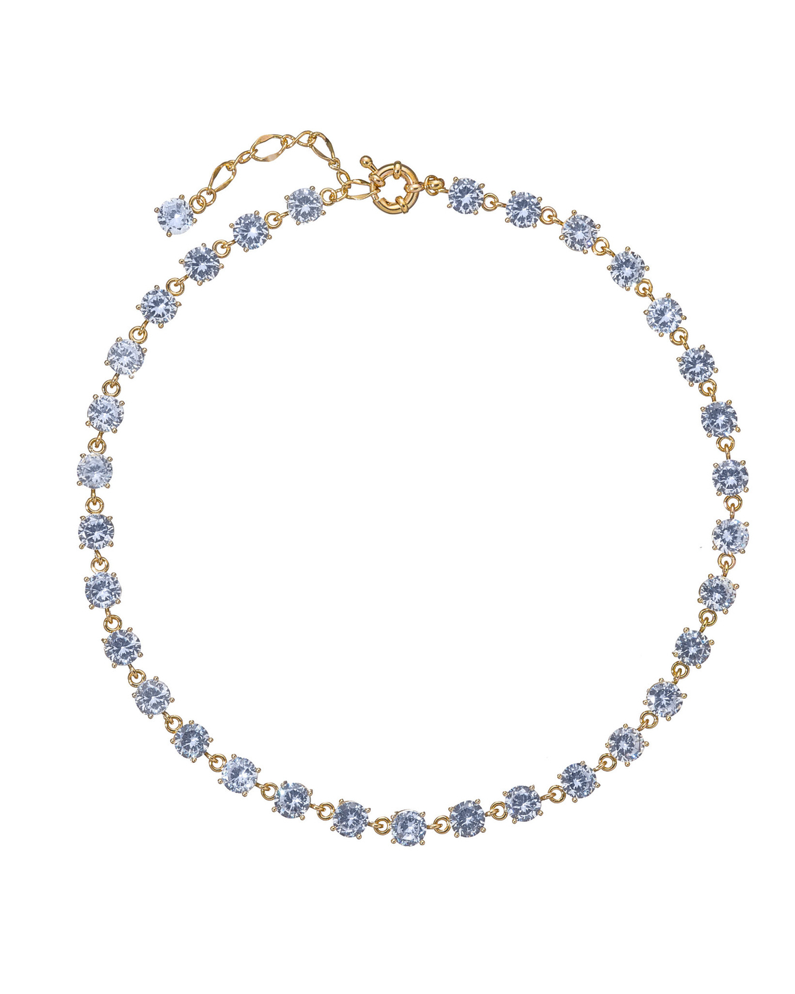 Колье крупные цирконии, золото