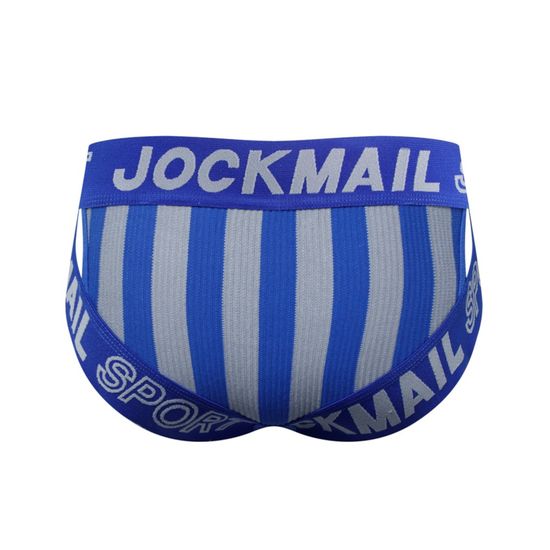 Мужские трусы брифы синие с вырезами по бокам JOCKMAIL JM2026-9