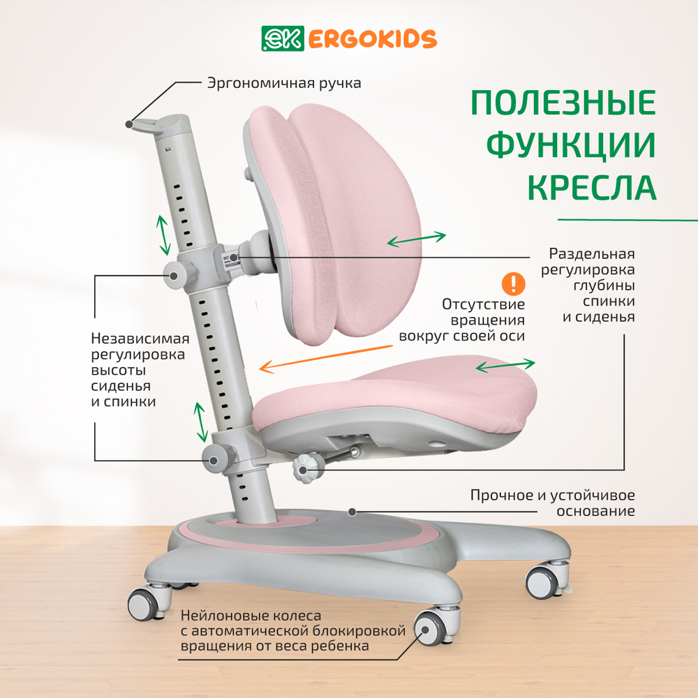 Стул для школьника Ergokids Ortoback Duo