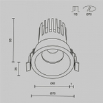Встраиваемый светильник Maytoni  DL117-15W-3K-W