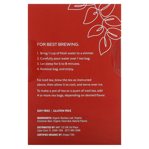 Dr. Mercola, Solospring®, органический травяной чай, ройбуш со специями, без кофеина, 18 чайных пакетиков, 36 г (1,27 унции)