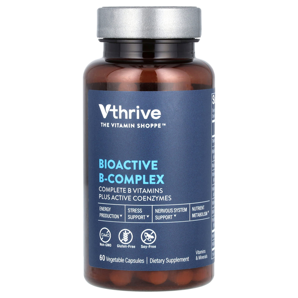 Vthrive, Биоактивный комплекс витаминов группы B, 60 растительных капсул