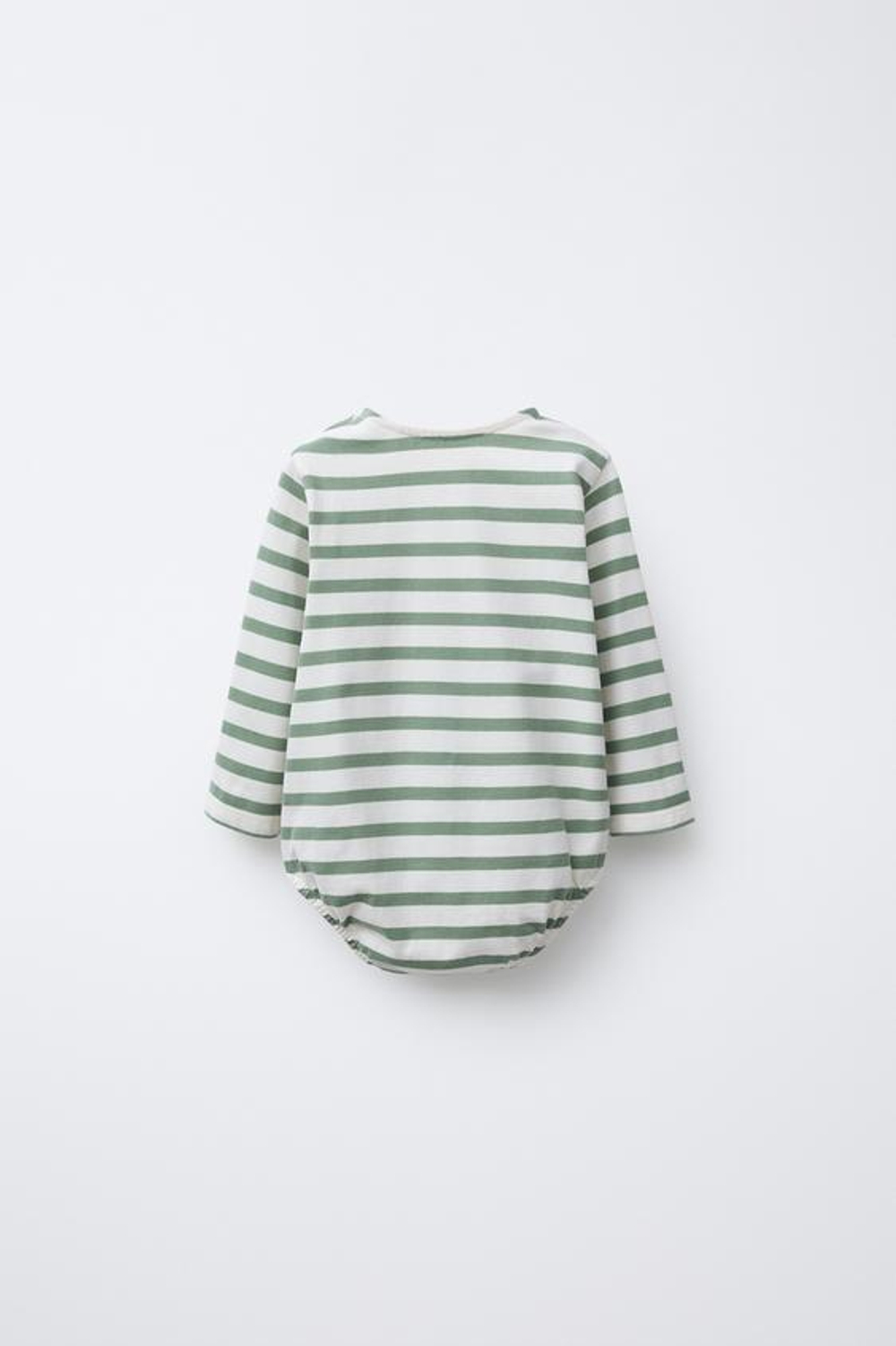 ZARA БОДИ В ПОЛОСКУ, ЭКРЮ/ЗЕЛЕНЫЙ