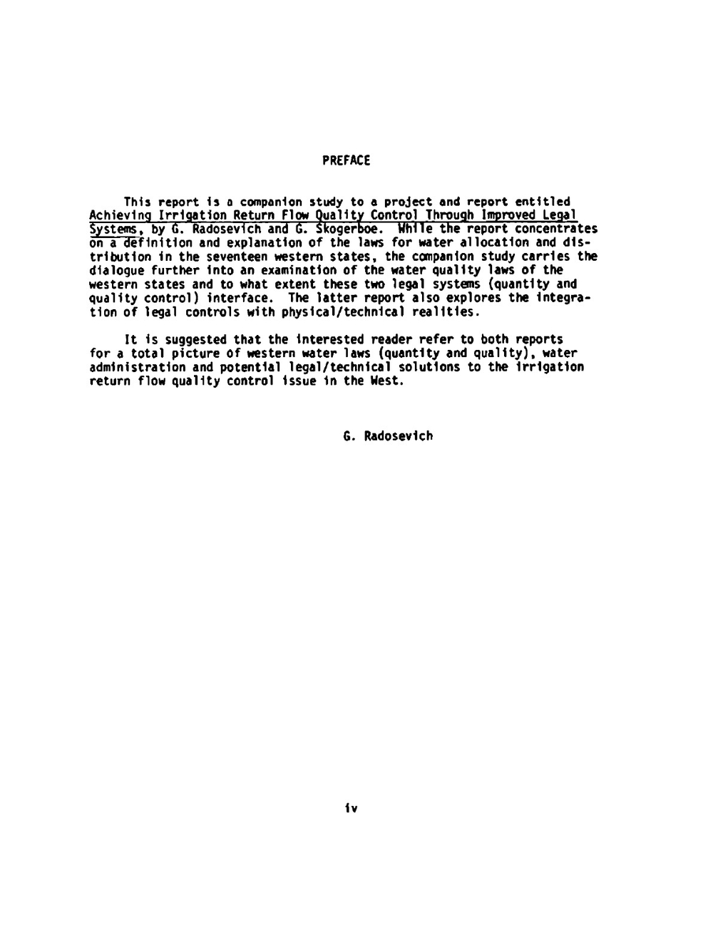 Western water laws and irrigation return flow | G. Radosevich