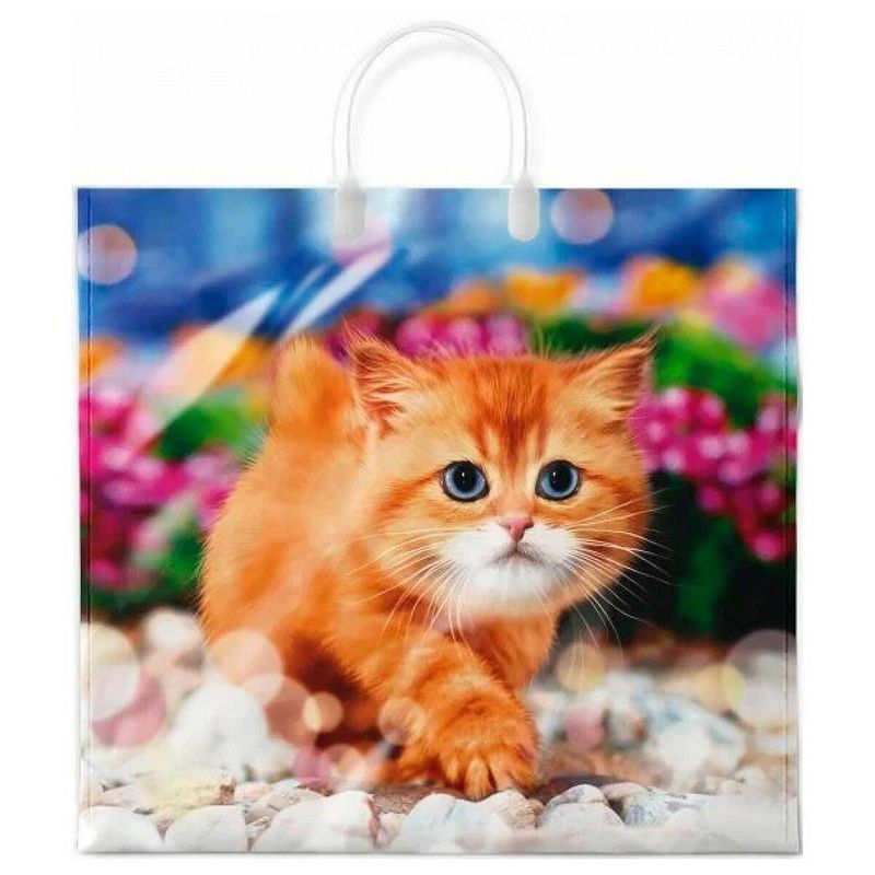 Пакет пластиковая ручка Россия 38*35 см 90 мкм ПВД Пушок  1 шт 100 шт/кор