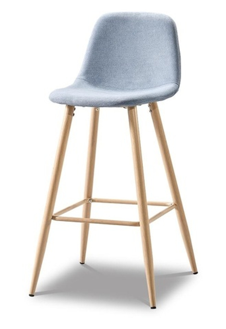 Барный стул 350B голубой/дерево