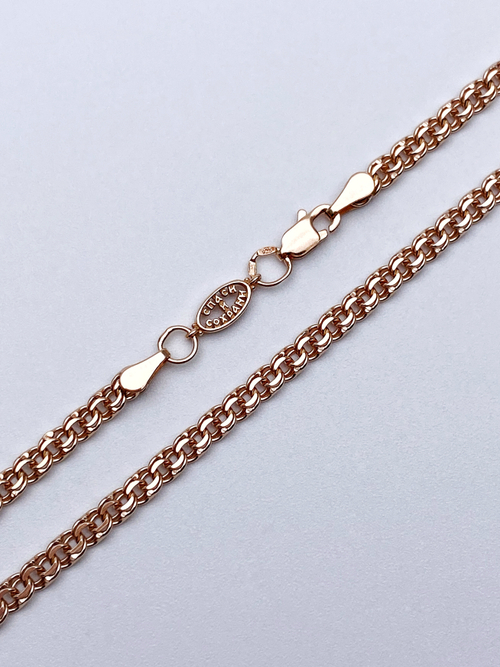 Цепь из серебра/Бисмарк/Позолота/Со вставкой спаси и сохрани