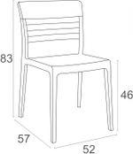 Стул пластиковый Siesta Contract Mone, черный, прозрачный