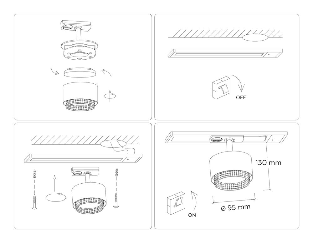 Ambrella Трековый однофазный светильник со сменной лампой Track System GL5381