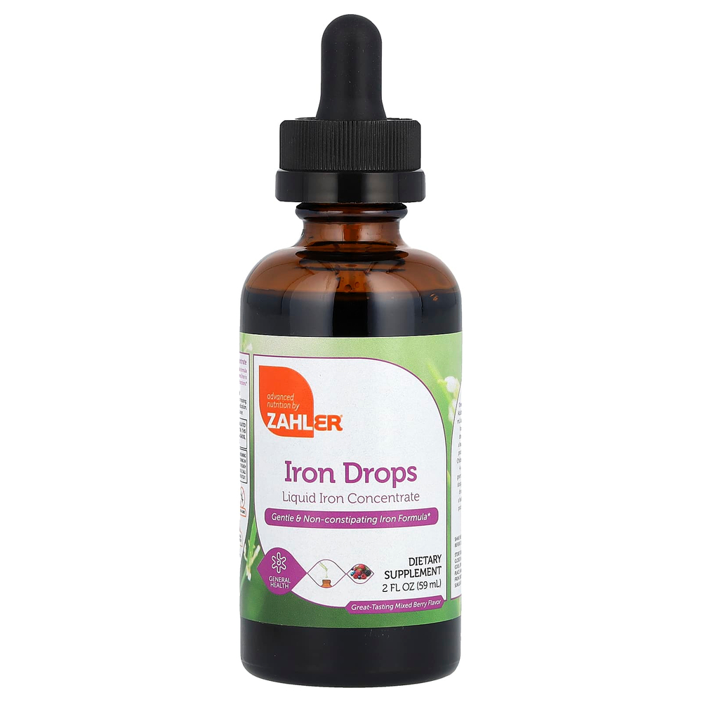 Zahler, Iron Drops, ягодное ассорти с великолепным вкусом, 59 мл (2 жидк. унц.)