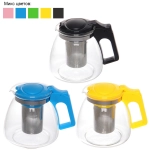 Чайник заварочный стеклянный 1100мл «Ассорти», микс цветов