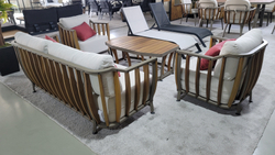 Комплект Storm Seating Set. Диван + 2 Кресла + Стол. Алюминий, ироко. Поставка 45 дней.